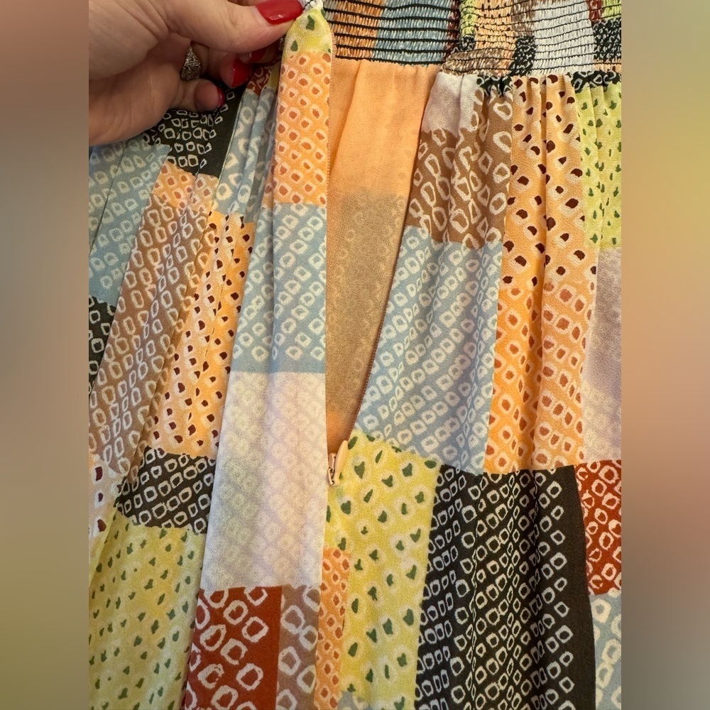 Cinq a Sept Rika Patchwork Tiered Dress with Billow Sleeves, sz 2 - Picture 11 of 13